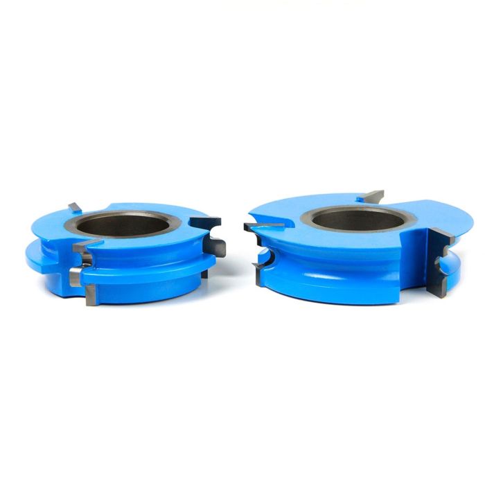 Amana tool SC451 2-PC Carbide Tipped 3-Wing Stile & Rail Flooring w/Nail Slot 3-1/4 D x 7/8 CH x 1/8 x 1/16 R x 1 & 1-1/4 Bore Shaper Cutter Set for 5/8 to 3/4 Material