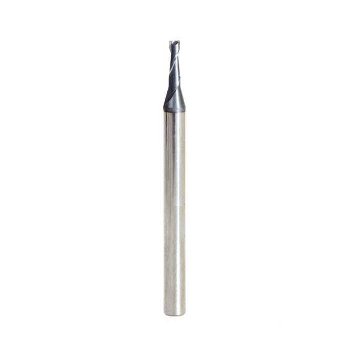 Amana tool 51679 Mini SC Spiral for Steel, Stainless Steel & Composites, AlTiN Coated 0.060 D x 0.360 CH x 1/8 SHK x 1-1/2 Inch Long Up-Cut 2-Flute Square End Router Bit/End Mil