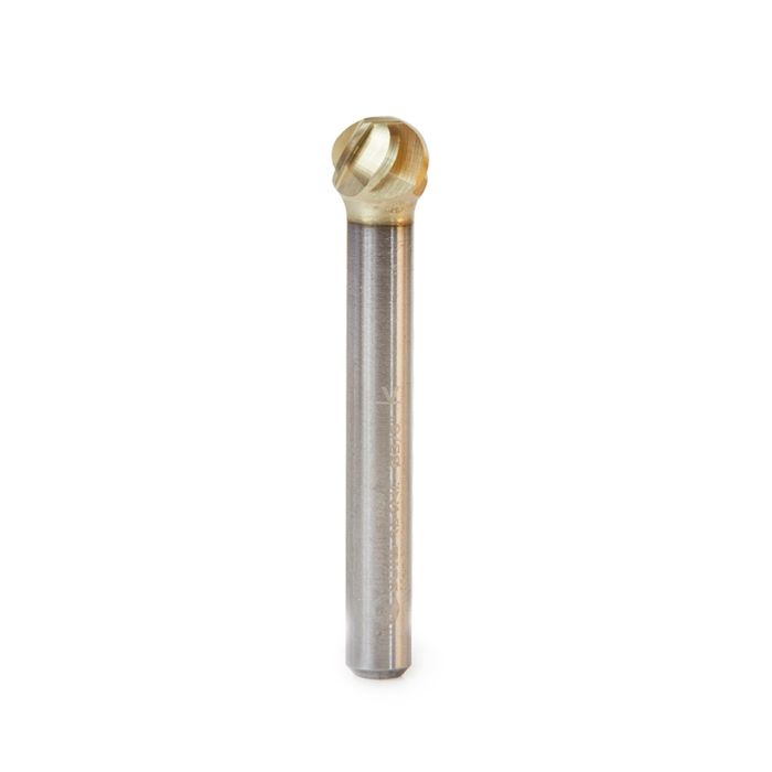 Amana tool BURS-154NF Bal Shape SC Head 3/8 D x 5/16 CH x 1/4 SHK x 2-1/8 Inch Long ZrN Coated Double Cut SD Burr Bit