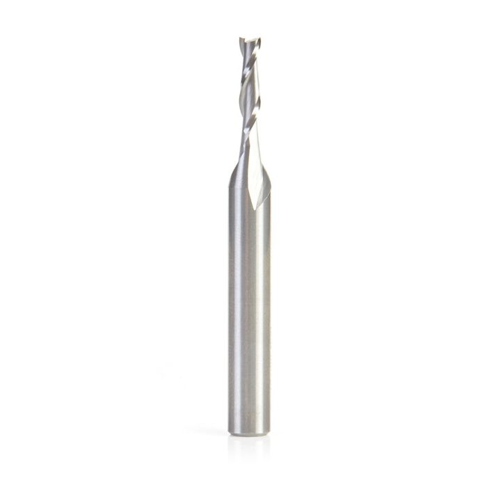 Amana tool 46333 Solid Carbide Spiral 2 Flute Plunge 1/8 D x 1/2 CH x 1/4 SHK x 2-1/4 Inch Long Up-Cut Router Bit