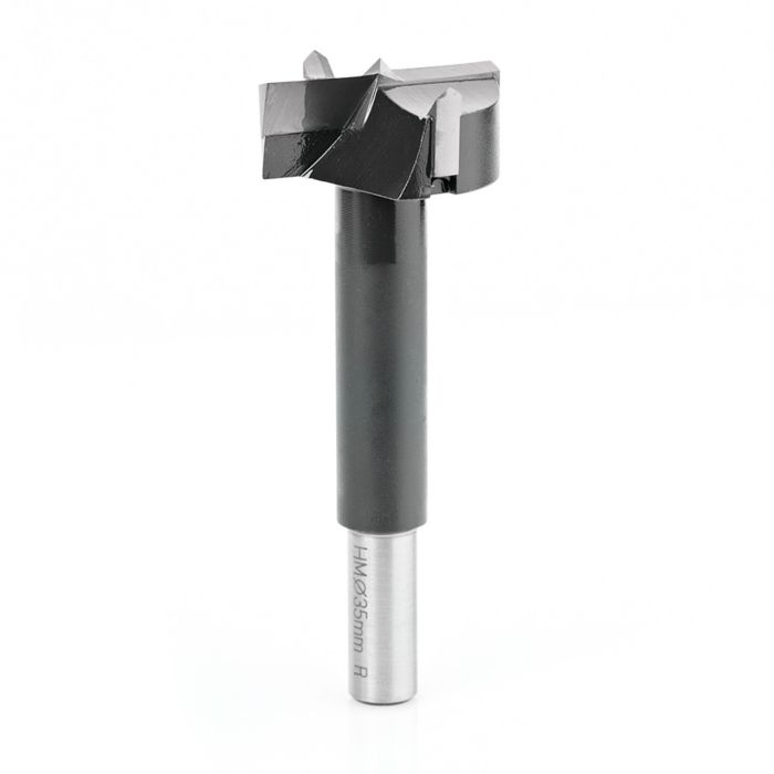 Amana tool 203357 Carbide Tipped Hinge Boring Bit R/H 35mm D x 90mm Long x 10mm SHK