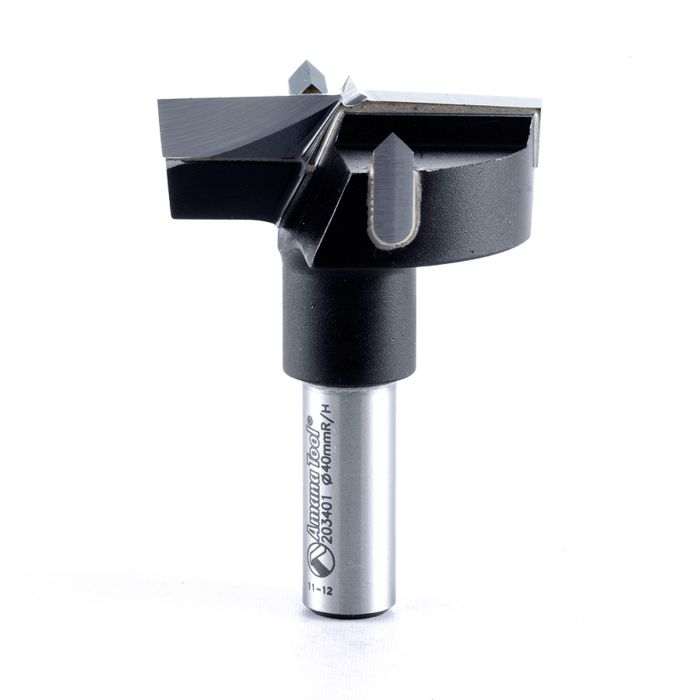 Amana tool 203401 Carbide Tipped Hinge Boring Bit R/H 40mm D x 57mm Long x 10mm SHK