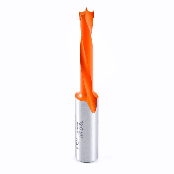 Amana tool 304006 Carbide Tipped Brad Point Boring Bit L/H 6mm D x 70mm Long x 10mm SHK