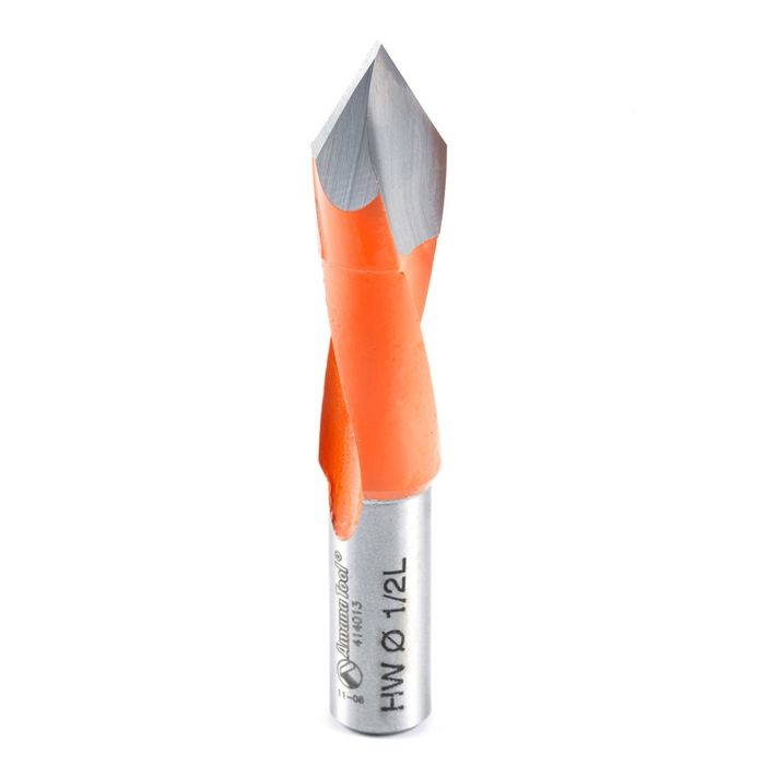 Amana tool 414013 Carbide Tipped Through-Hole Boring Bit L/H 1/2 D x 70mm Long x 10mm SHK
