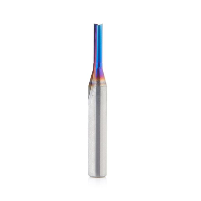 Amana tool 43600-K SC Spektra Extreme tool Life Coated Double Straight V Flute, Plastic Cutting 1/8 D x 1/2 CH x 1/4 SHK x 2 Inch Long Router Bit