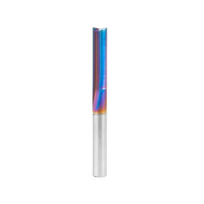 Amana tool 43608-K SC Spektra Extreme tool Life Coated Double Straight V Flute, Plastic Cutting 1/4 D x 1 CH x 1/4 SHK x 2-1/2 Inch Long Router Bit