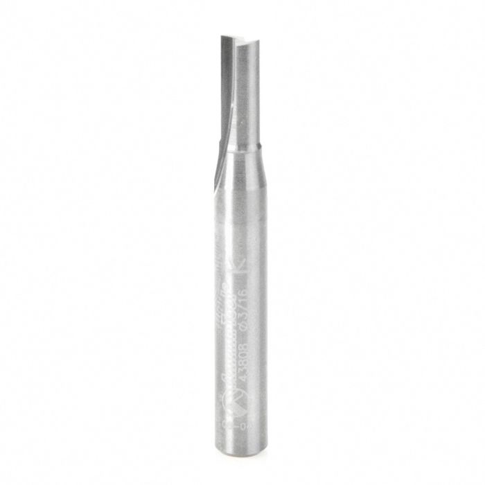 Amana tool 43808 Solid Carbide Straight Plunge 3/16 D x 1/2 CH x 1/4 SHK x 2 Inch Long Router Bit