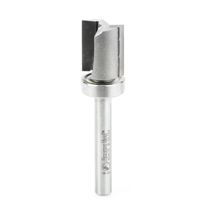 Amana tool 45478 Carbide Tipped Flush Trim Plunge Template .615 D x 3/4 CH x 1/4 Inch SHK w/ Upper Bal Bearing Router Bit