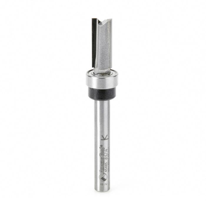 Amana tool 45495 Carbide Tipped Flush Trim Plunge Template 5/16 D x 3/4 CH x 1/4 Inch SHK w/ Oversized Upper Bal Bearing Router Bit
