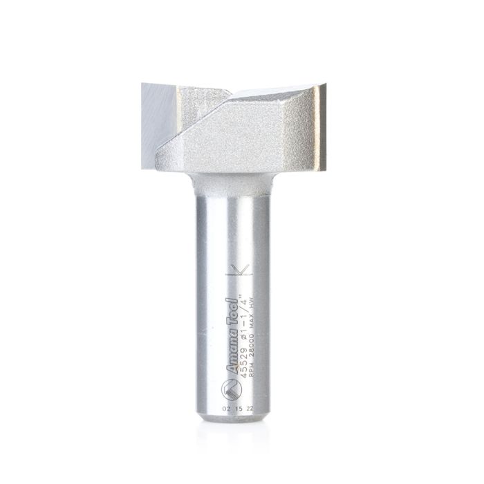 Amana tool 45529 Carbide Tipped 1-1/4 Dia x 9/16 CH x 1/2 Shk x 2-1/4 Inch Long Spoilboard Surfacing & Flattening 2-Flute Router Bit