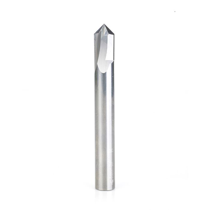 Amana tool 45637 Solid Carbide V Groove Engraving 90 Deg x 3/8 D x 5/8 CH x 3/8 SHK x 3 Inch Long Router Bit