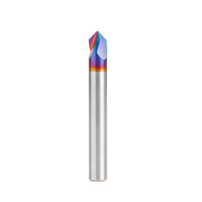 Amana tool 45639-K SC Spektra Extreme tool Life Coated V-Groove 90 Deg x 1/4 D x 0.116 CH x 1/4 Inch SHK 3-Flute Router Bit