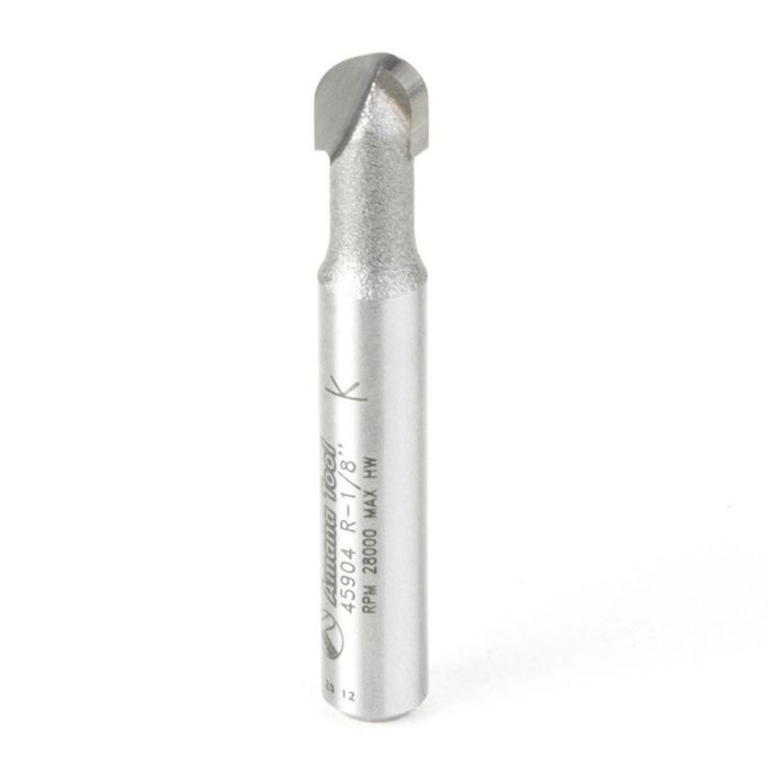 Amana tool 45904 Carbide Tipped Core Box 1/8 R x 1/4 D x 1/4 CH x 1/4 Inch SHK Router Bit