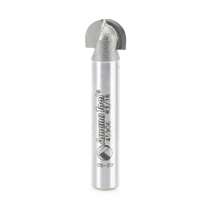 Amana tool 45906 Carbide Tipped Core Box 3/16 R x 3/8 D x 1/4 CH x 1/4 Inch SHK Router Bit