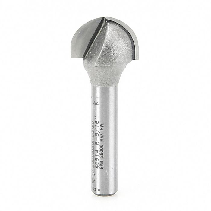 Amana tool 45914 Carbide Tipped Core Box 5/16 R x 5/8 D x 7/16 CH x 1/4 Inch SHK Router Bit