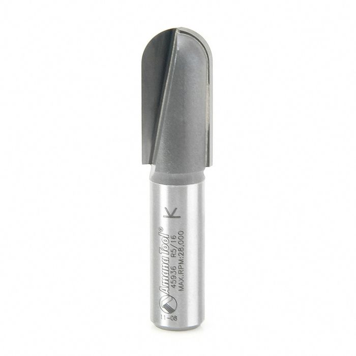 Amana tool 45936 Carbide Tipped Core Box 5/16 R x 5/8 D x 1-1/4 CH x 1/2 Inch SHK Extra Deep Router Bit
