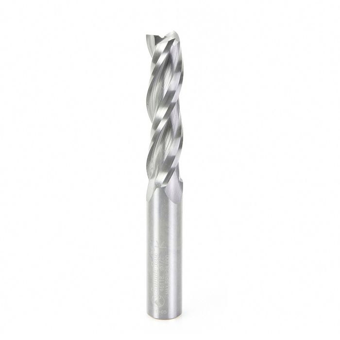 Amana tool 46118 CNC Solid Carbide Spiral Plunge 1/2 D x 2 CH x 1/2 SHK x 4 Inch Long Up-Cut, 3-Flute Router Bit