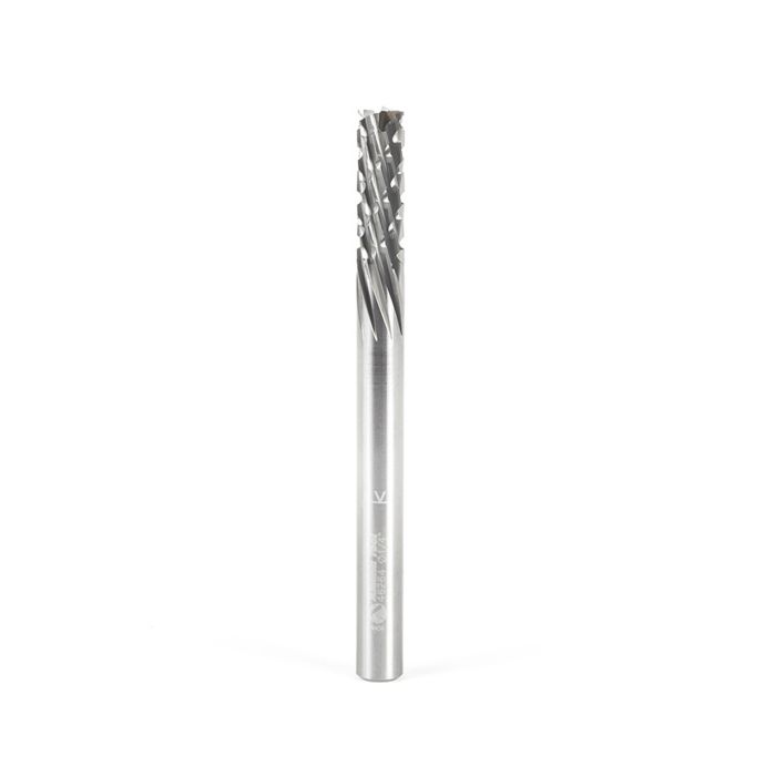 Amana tool #46264 Solid Carbide Carbon Fiber Cutting 1/4 D x 3/4 CH x 1/4 SHK x 3 Inch Long Down-Cut Router Bit