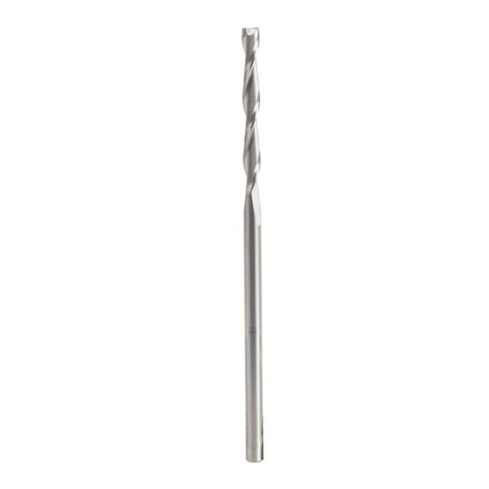 Amana tool 46269 CNC Solid Carbide Foam Cutting Up-Cut Spiral 1/8 D x 1-1/16 CH x 1/8 SHK x 3 Inch Long Flat Bottom Router Bit
