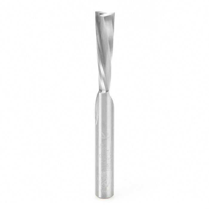 Amana tool 46348 CNC Solid Carbide Spiral Plunge for Solid Wood 1/4 D x 1 CH x 1/4 SHK x 2-1/2 Inch Long Down-Cut Router Bit