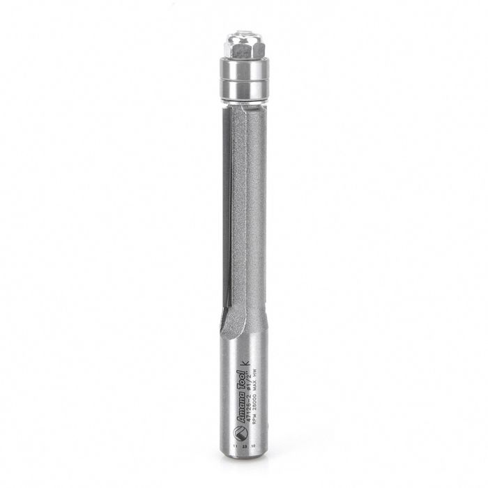 Amana tool 47126-2 Carbide Tipped Flush Trim 1/2 D x 2 CH x 1/2 SHK x 4-3/8 Inch Long Router Bit w/ Double Bal Bearings