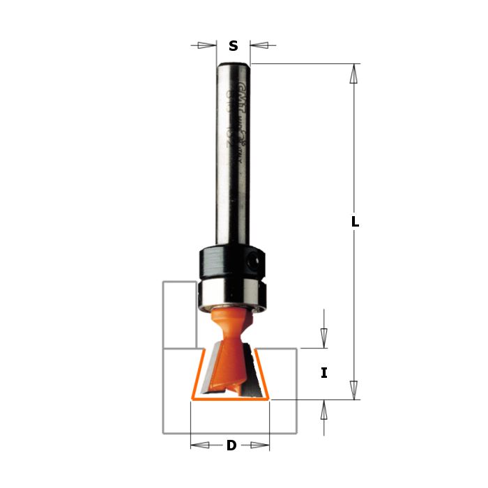 CMT 818.142.11B Dovetail Bit, 9/16-Inch Diameter, 1/4-Inch Shank