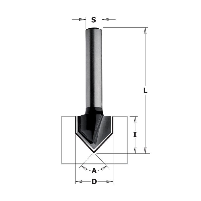 CMT 85801 Contractor V-Grooving Bit 7/16-inch Diameter, 60