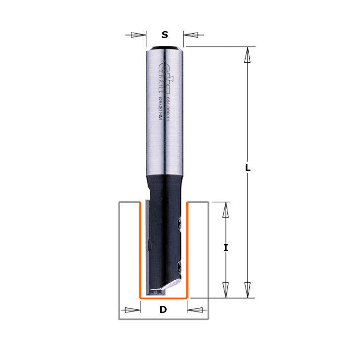 CMT 651.079.11 Insert Carbide Straight Bit, 5/16-Inch Diameter, 1/4-Inch Shank