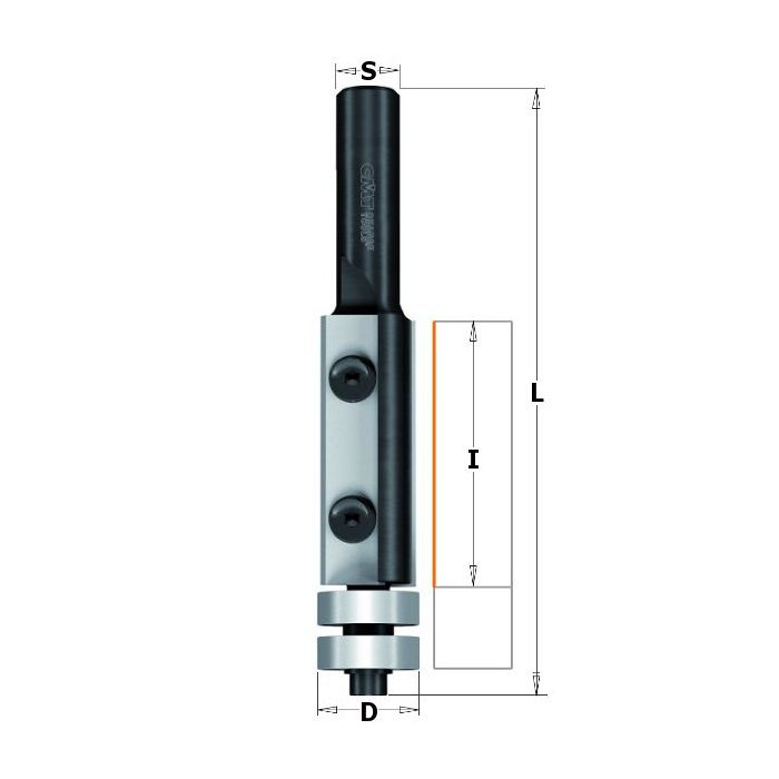 CMT 657.992.11 Insert Carbide Flush Trim Bit, 3/4-Inch Diameter, 1/2-Inch Shank