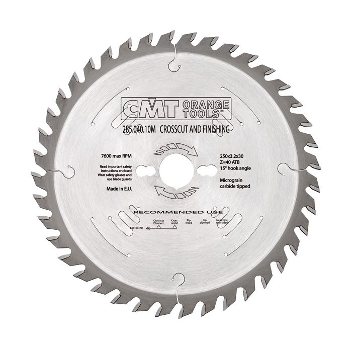 CMT 285.048.12M Industrial Heavy-Duty General Purpose Blade, 300mm (11-13/16-Inch) X 48 Teeth 10° ATB with 30mm bore