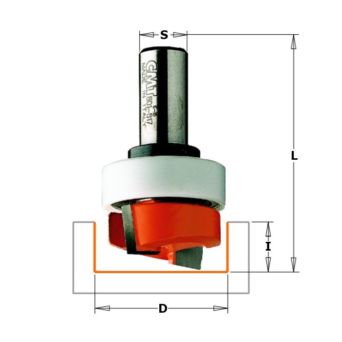 CMT 801.190.11B Mortising Bit, 3/4-Inch Diameter, 1/4-Inch Shank