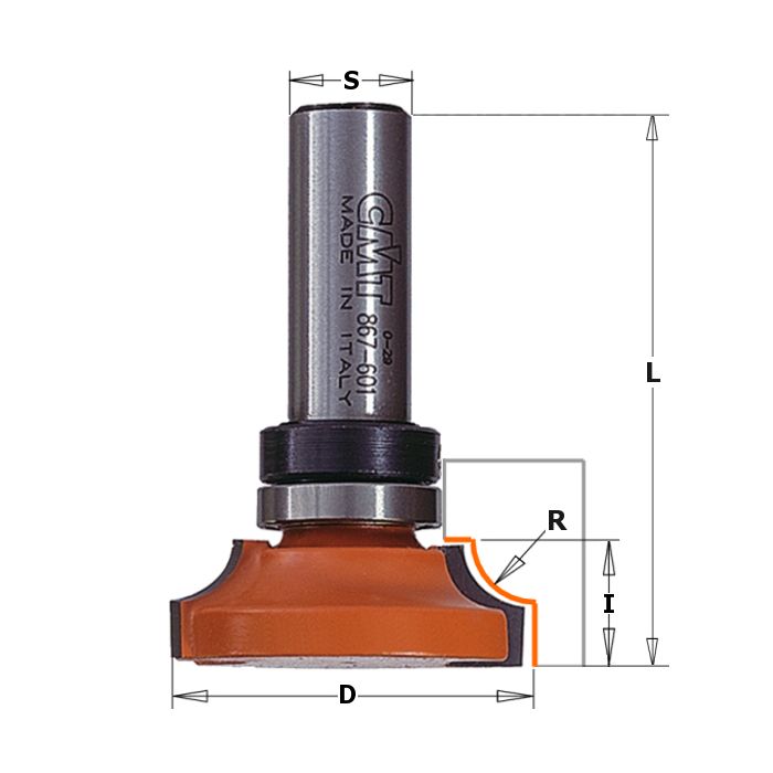 CMT 867.602.11B Molding Bit, 5/16-Inch Radius, 1/2-Inch Shank