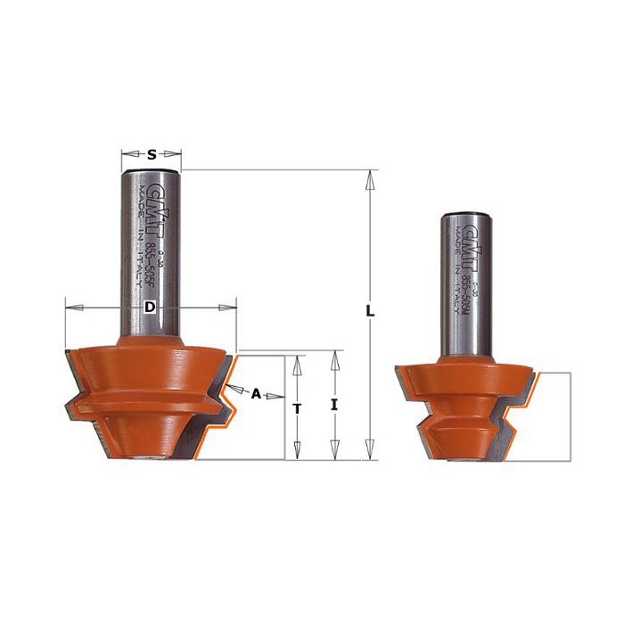 CMT 855.505.11 Lock Miter Set, 2-Inch Shank, 1-15/32-Inch Diameter
