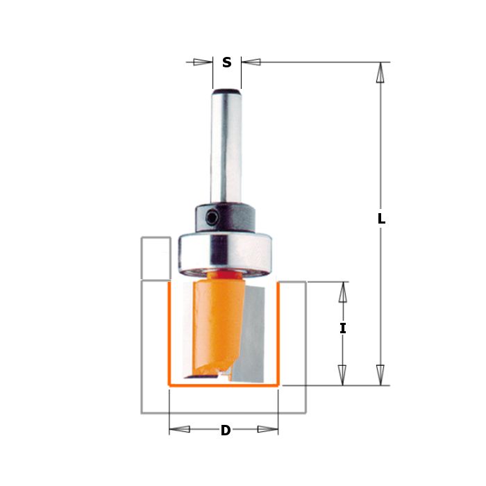 CMT 811.690.11B Pattern Bit with Bearing, 1/2-Inch Shank, 3/4-Inch Diameter