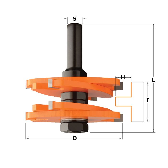 CMT 800.627.11 Tenon Cutting in Hardwood Case, 1/2-Inch Shank, 3-Inch Diameter