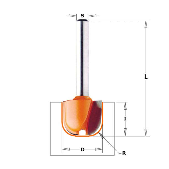 CMT 851.502.11 Bowl & Tray Bit, 1/2-Inch Shank, 1-1/4-Inch Diameter