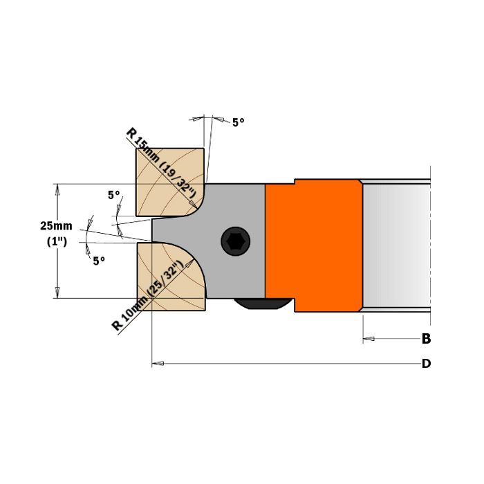 CMT 695.003.03 Pair of knives for CMT Multiradius Cutter Head, 1/8-Inch & 15/64-Inch Radius; Shaper Cutter