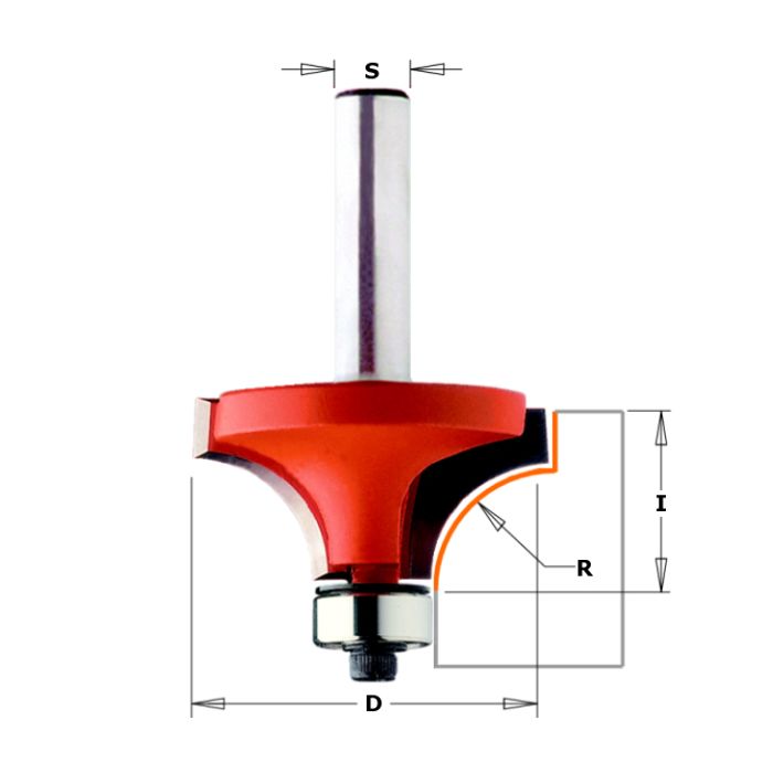 CMT 838.992.11 Roundover Bit, 1/2-Inch Shank, 1-Inch Radius