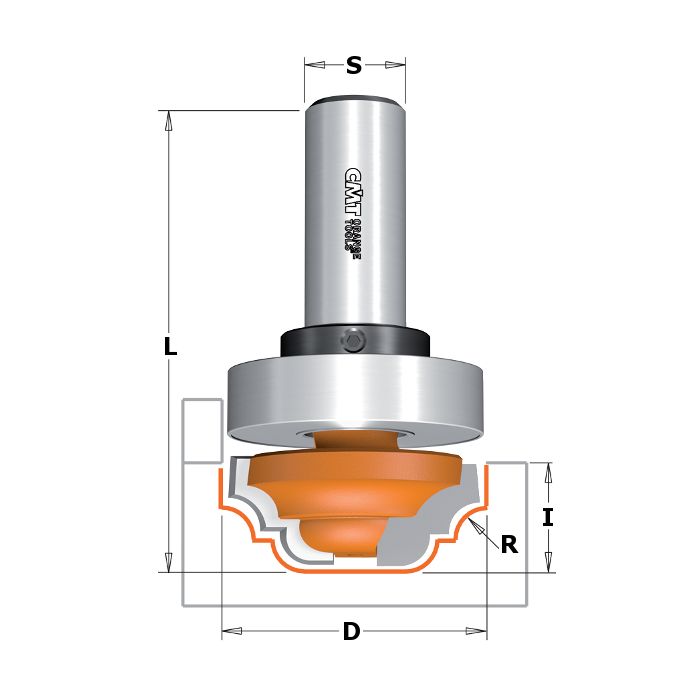 CMT 848.817.11B Plunge Ogee Bit with Bearing, 1/2-Inch Shank, 1-1/4-Inch Diameter