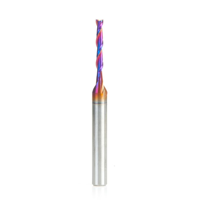 Amana tool 48116-K SC Spektra Extreme tool Life Coated Spiral Plunge 3mm Dia x 20mm CH x 6mm SHK 63mm Long Up-Cut Router Bit