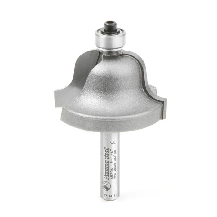 Amana tool 49204 Carbide Tipped Roman Ogee 1/4 R x 1-3/8 D x 13/16 CH x 1/4 Inch SHK w/ Lower Bal Bearing Router Bit