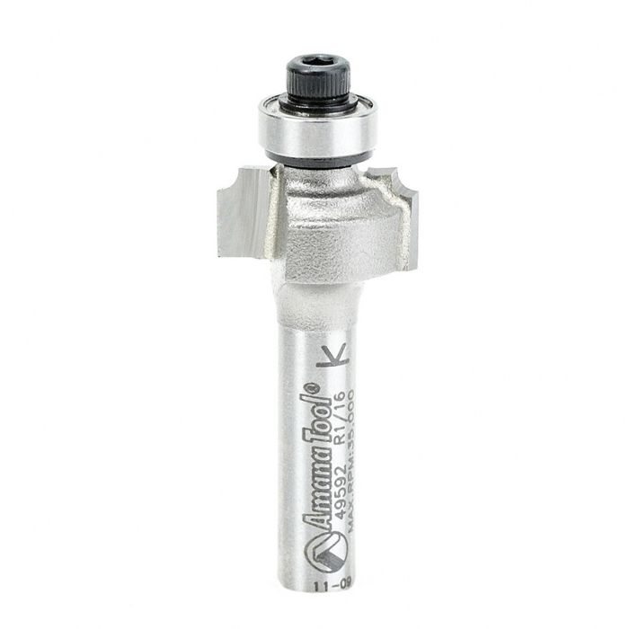 Amana tool 49592 Carbide Tipped Beading 1/16 R x 5/8 D x 5/16 CH x 1/4 Inch SHK Router Bit