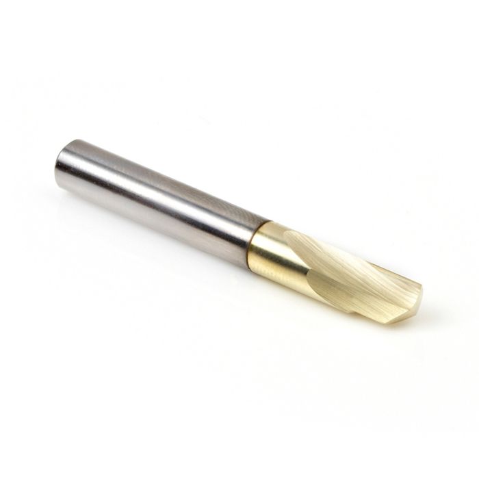 Amana tool 51450 Soft Aluminum Cutting 3/16 D x 1/4 CH x 1/4 SHK x 2 Inch Long x 1 Flute Up-Cut (Up Shear) Solid Sub Micrograin Carbide ZrN Coated Router Bit