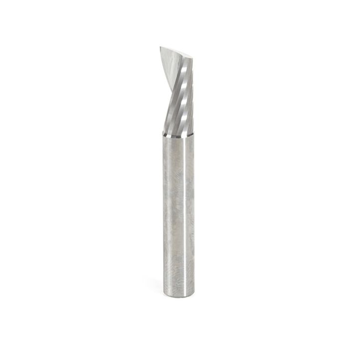 Amana tool 51451 CNC SC Spiral O Single Flute, Aluminum Cutting 9/32 D x 5/8 CH x 1/4 SHK x 2 Inch Long Up-Cut Router Bit with Mirror Finish