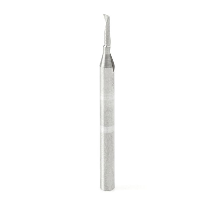 Amana tool 51470 CNC SC Spiral O Single Flute, Aluminum Cutting 1/16 D x 1/4 CH x 1/8 SHK x 1-1/2 Inch Long Up-Cut Router Bit with Mirror Finish