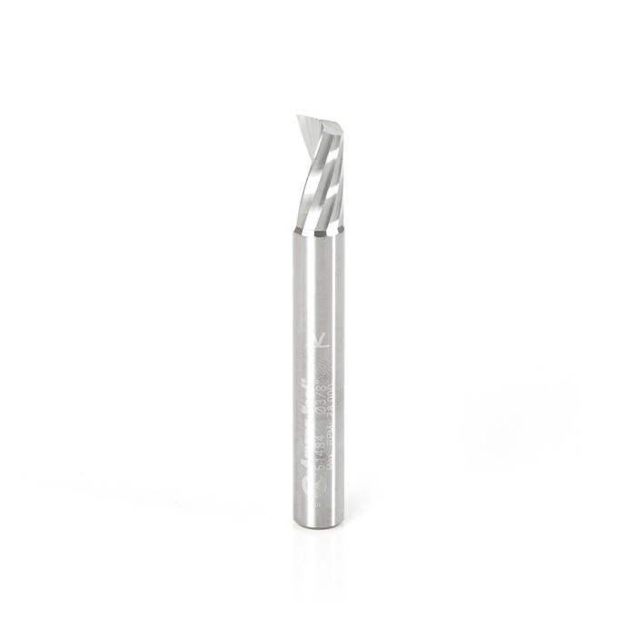 Amana tool 51484 CNC SC Spiral O Single Flute, Aluminum Cutting 3/8 D x 3/4 CH x 3/8 SHK x 3 Inch Long Up-Cut Router Bit with Mirror Finish