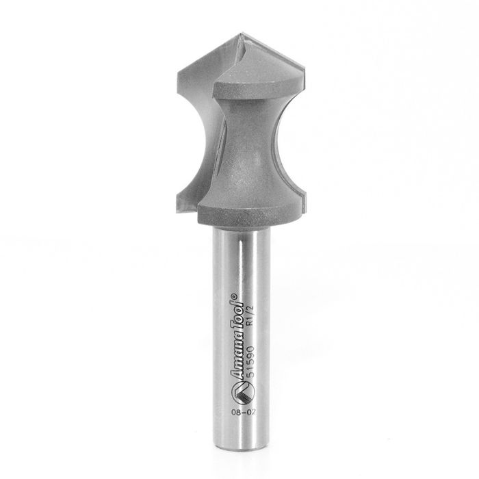 Amana tool 51590 Carbide Tipped Hand Grip Plunge 1/2 R x 45 Degree x 1-1/8 D x 1-9/16 CH x 1/2 Inch SHK Router Bit