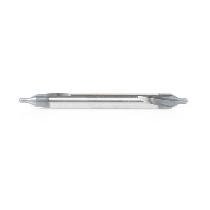 Amana tool 51670 118 Deg Point Center Dril High Performance SC AlTiN Coated 60 Deg Double End Dril 2-Flute 3/16 D x 5/64 CH x 3/16 SHK x 2 Inch Long Countersink