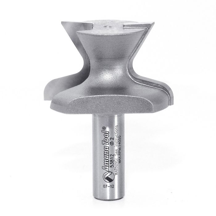 Amana tool 53812 Carbide Tipped Finger Grip 1/4 x 3/16 R x 2 Inch D x 1-1/4 CH x 1/2 SHK Router Bit