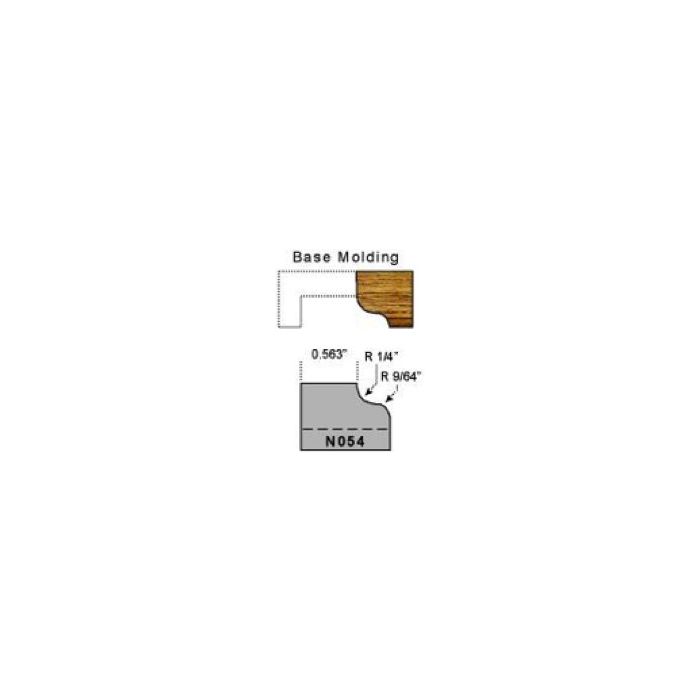 Base molding profile 1/4 radius